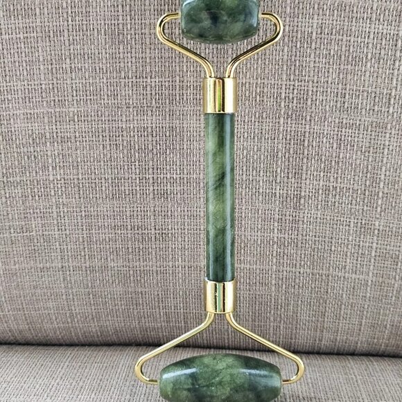 Jade Facial Roller Rajavenatiny Double Roller Small and Large Face Roller New - Picture 9 of 11